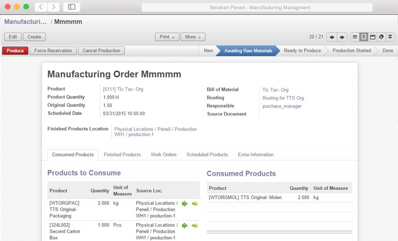 ERP Manufacturing Management System